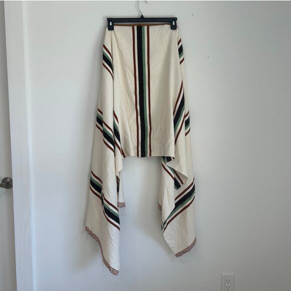 NWOT Lemlem Cream Striped Scarf Shawl Wrap with Suede Tie – 27” x 84” - Picture 6 of 6